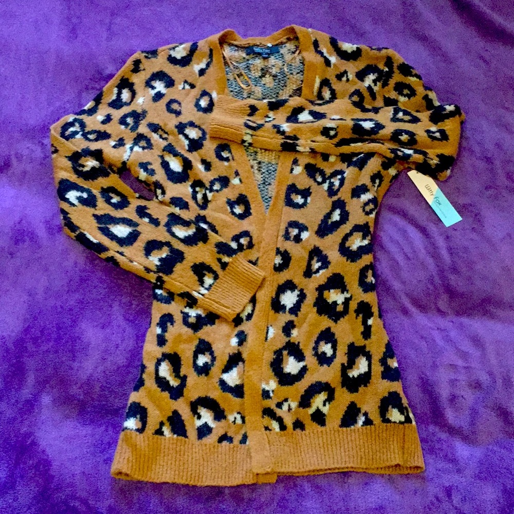NWT Cozy Leopard Print Cardigan - Long - Sz Small